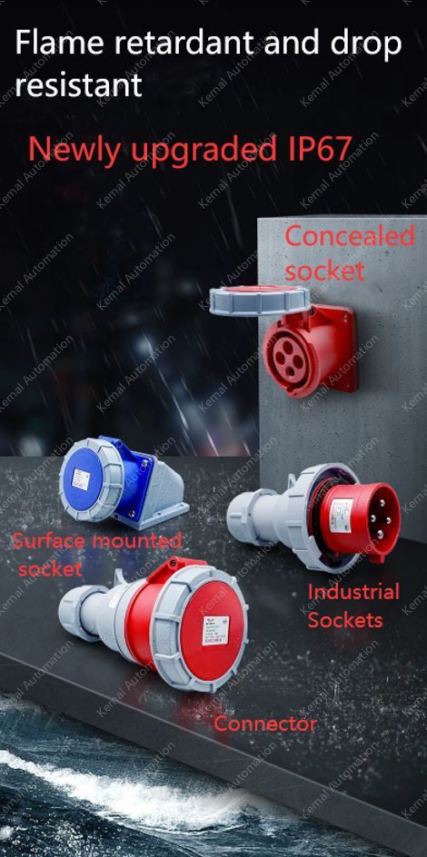 5 pole 63A exposed socket